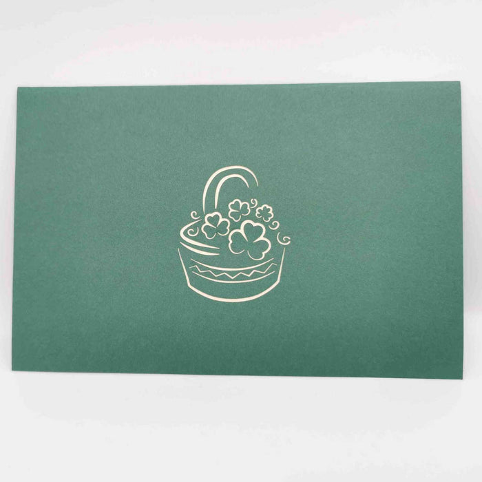 Shamrock Basket Pop Up Card