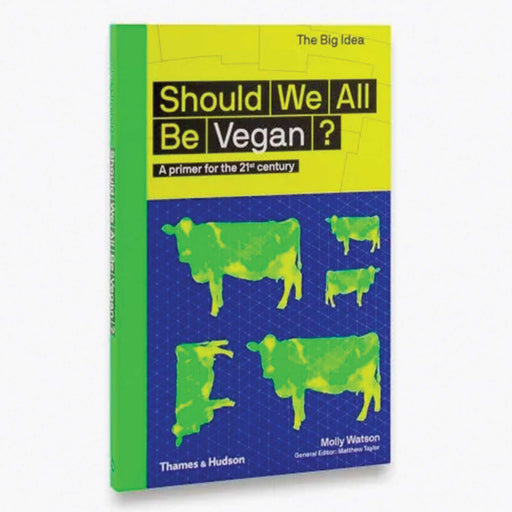 Should We all Be Vegan book cover with green spine and 5 green cows