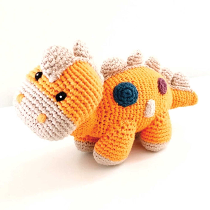 Steggi the Dinosaur rattle toy - orange