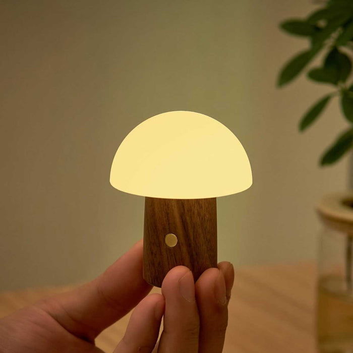 Alice Mushroom Lamp - Walnut