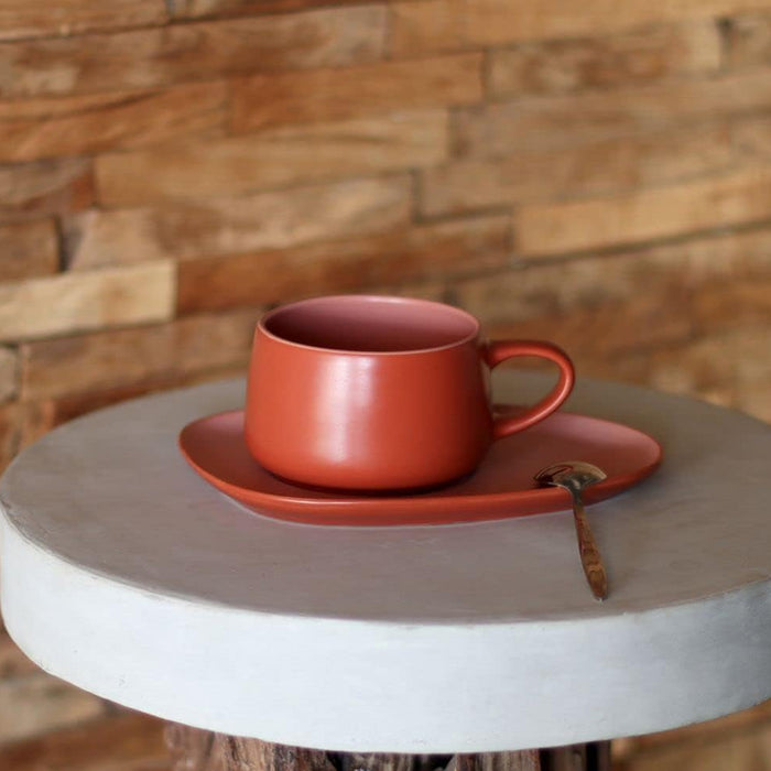 Cup with Saucer - Paprika and Pink
