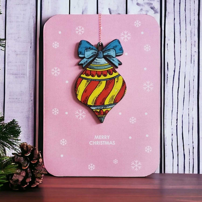 Wooden Ornament Card - Bauble