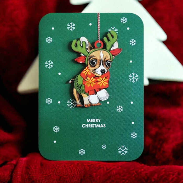 Wooden Ornament Card - Chihuahua