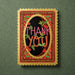 Decorative card with 'THANK YOU' text on a green background