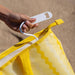 Yellow insulated cooler bag with bottle opener