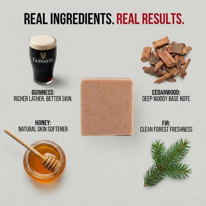 Product ingredients with text on a light gray background