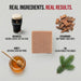 Product ingredients with text on a light gray background