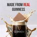 Glass of Guinness with a chocolate cube and splashes, text 'MADE FROM REAL GUINNESS' above.