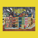 Illustrated children's book cover titled "Collectors Street" showing a whimsical row of colorful houses on a street, with a small child character at the bottom right, set against a solid yellow background.