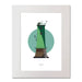 Framed artwork of a lighthouse design on a white background
