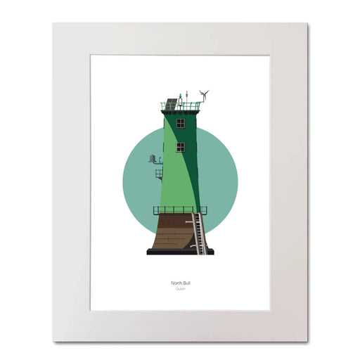 Framed artwork of a lighthouse design on a white background