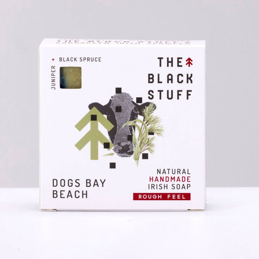 Box of 'The Black Stuff' natural handmade Irish soap on a white background