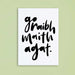 Go Rabh Maith Agat greeting card. Cream card with black flowing script text