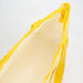 Yellow cooler bag open to show inside on a white background