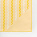 Yellow and white striped towel on a white background