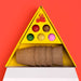 Hot pepper growing kit and pots in a triangular yellow box with a fire design on a red background