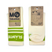 Two pairs of cream-colored crew socks with green stripes and white text 'SLAINTE', displayed on their original kraft paper packaging against a white background. The brand 'MO is THEANGA' is clearly visible on the left package.