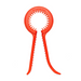 A bright red plastic pipe bender tool with serrated jaws and the brand name 'KIKKERLAND' embossed on the circular top, shown on a clean white background.