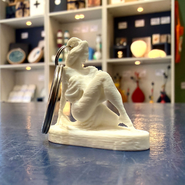 Lady on the rock keyring