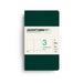 A Leuchtturm1917 pocket featuring a dark green cover with a cream-colored paper label on the front, displayed on a clean white background.
