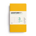 A Leuchtturm1917 Jottbook Pur pocket notebook with a bright yellow cover and a white paper band around the middle, shown on a clean white background.