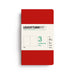 Red notebook with white label featuring 'Leuchtturm1917' on a white background