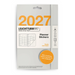 Leuchtturm1917 2027 Planner Stickers in a grey and white hanging card pack with orange accents, featuring a circular orange sticker included in the package.