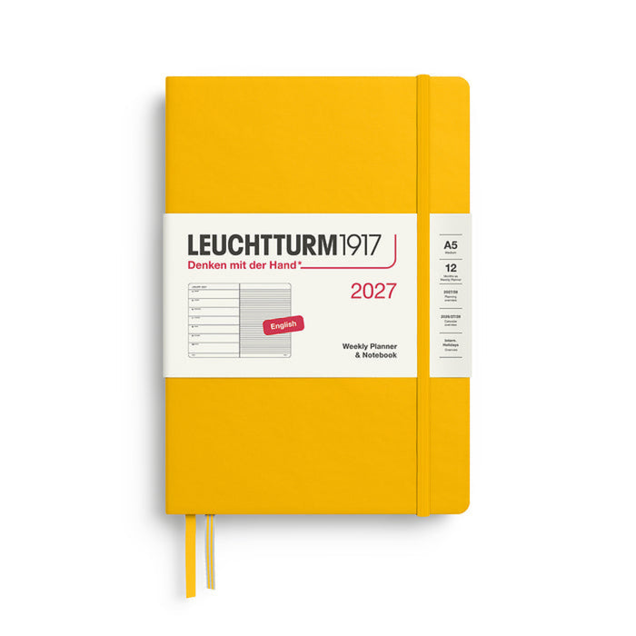Yellow notebook with Leuchtturm1917 branding on a white background