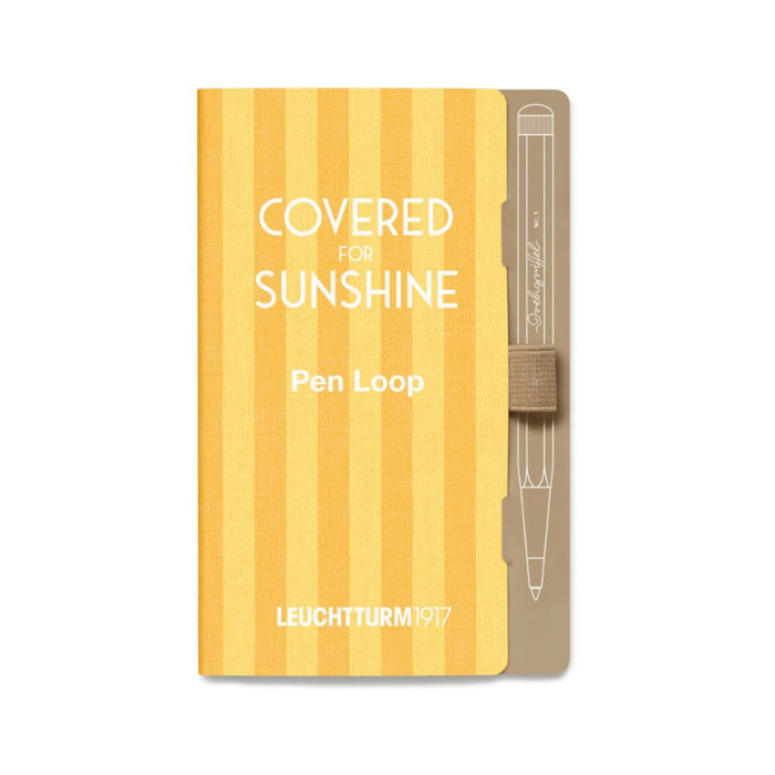 Yellow pen loop with 'Covered for Sunshine' text and Leuchtturm1917 branding on a white background.