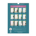 A spiral-bound family wall calendar shown from the back, featuring a teal background with 12 monthly inserts, product details, branding for The Designer of Things, and a QR code.