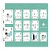 Set of playing cards with lighthouse designs on a teal background