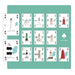 Set of playing cards with lighthouse designs on a teal background