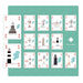 Set of playing cards with lighthouse designs on a teal background