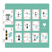 Set of playing cards with lighthouse designs on a teal background