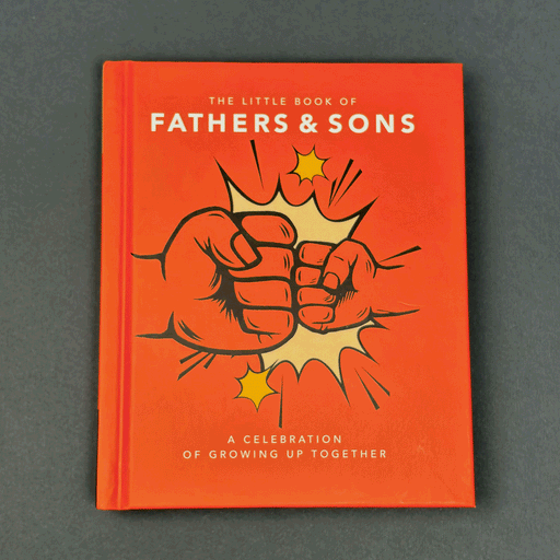 book titled 'Little Book of Father's and Sons'  in front of a charcoal grey background