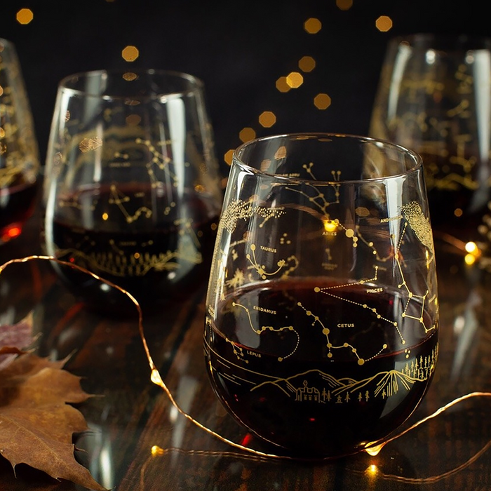 Night Sky Stemless Wine Glass