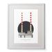 Framed artwork of the Poolbeg Chimneys in Dublin with a white border.