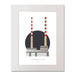 Framed artwork of The Poolbeg Chimneys in Dublin with a white frame.