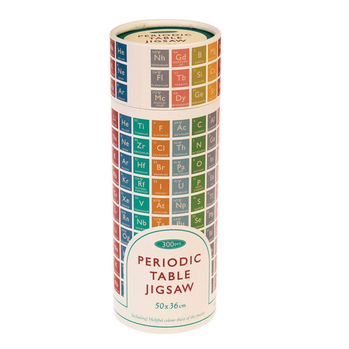 Periodic Table Jigsaw packaging with colorful design on a white background