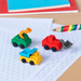 Set of 3 Erasers - Construction vehicles