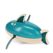 Wooden toy shark on a white background