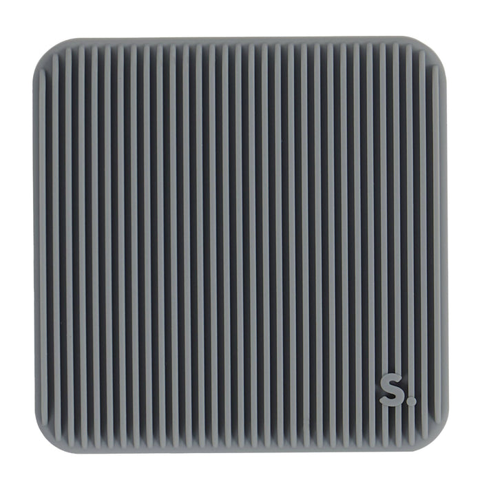 A square gray silicone accessory with a ribbed texture and rounded corners, featuring a small white 'S.' logo in the bottom right corner, shown on a plain white background.