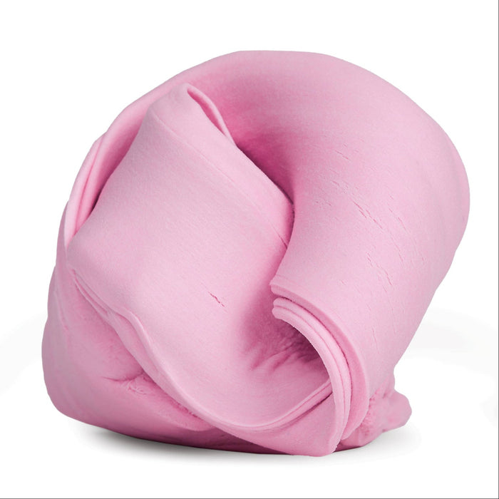 Pink putty on a white background