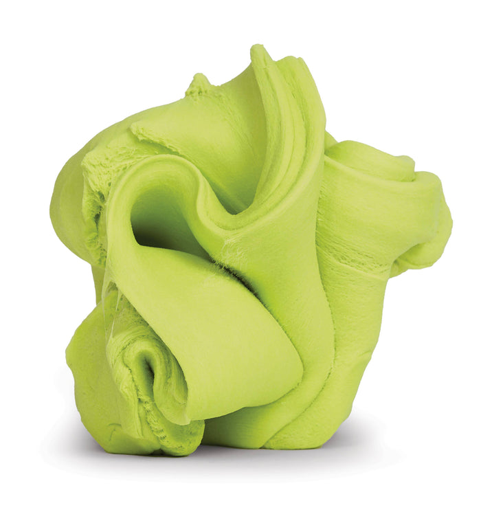 Green textured object on a white background