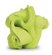 Green textured object on a white background