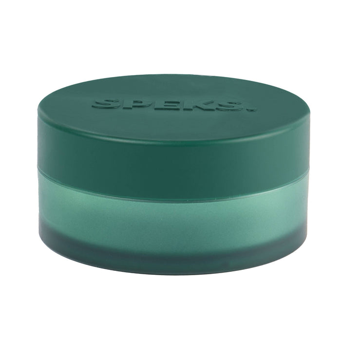 Green container with 'Speks' branding on a white background