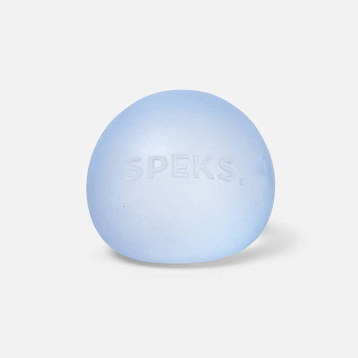 A light blue, dome-shaped silicone ear plug with the brand name 'SPEKS' embossed on the front, shown against a plain white background.