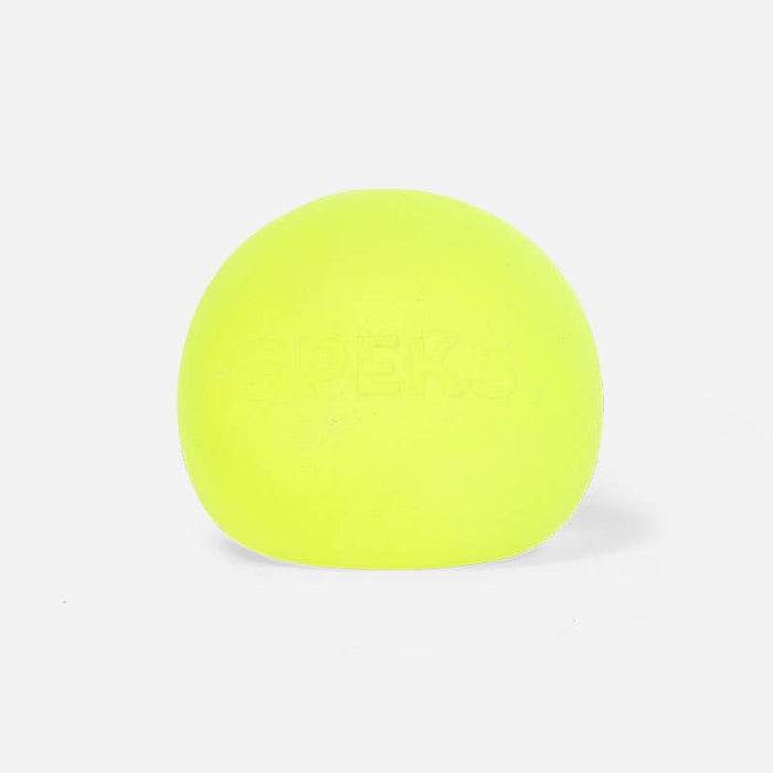 Yellow stress ball on a white background