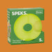 Green stress ball product with Speks branding on a white background