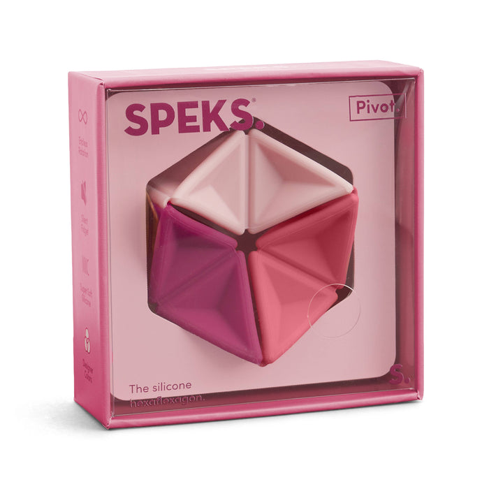 Speks silicone product in pink packaging on a white background